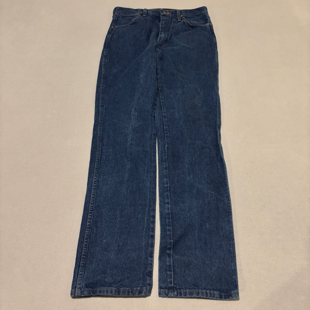 VINTAGE Wrangler Jeans Mens 33X36 Blue Denim Cowboy Cut Slim Grunge‎ USA 936PWD